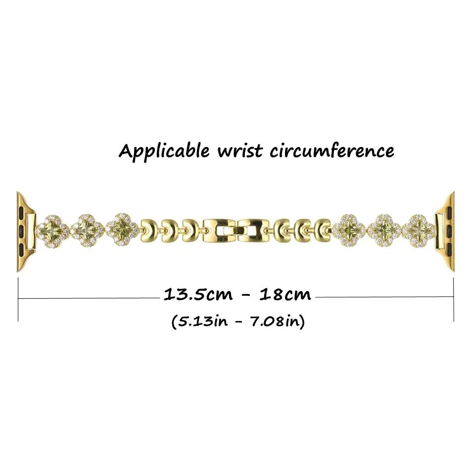 Four-leaf Clover Diamond Slim Glitter for Apple Iwatch Series 9 7 8 6 5 4 Ultra 2 Watch Series 49mm 38mm 40mm 41mm 44mm 45mm