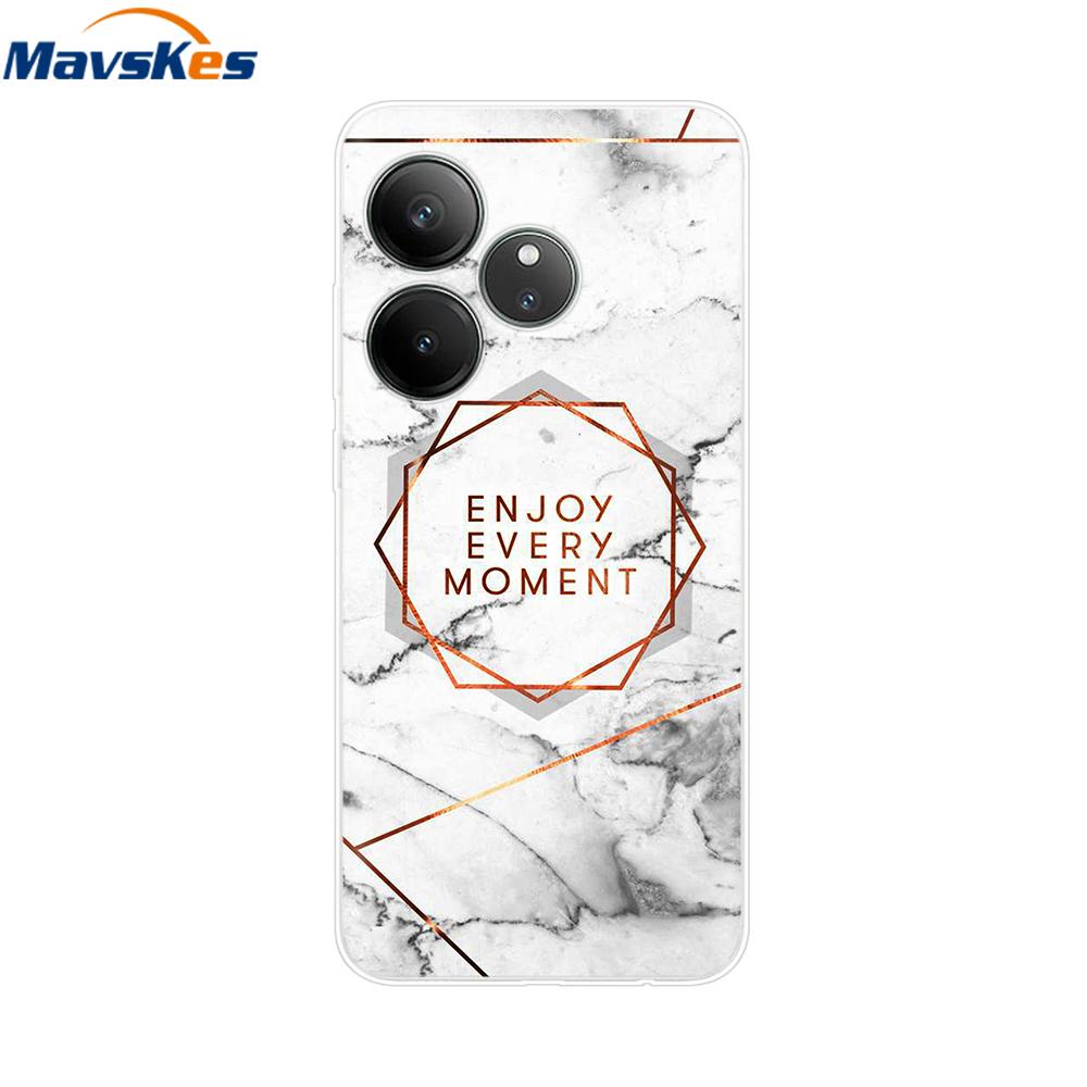 For Realme GT 6T Case Soft TPU Clear Painted Back Cover For Realme GT 6 Case GT6 6T Transparent Bumper RealmeGT6 Cute Protector
