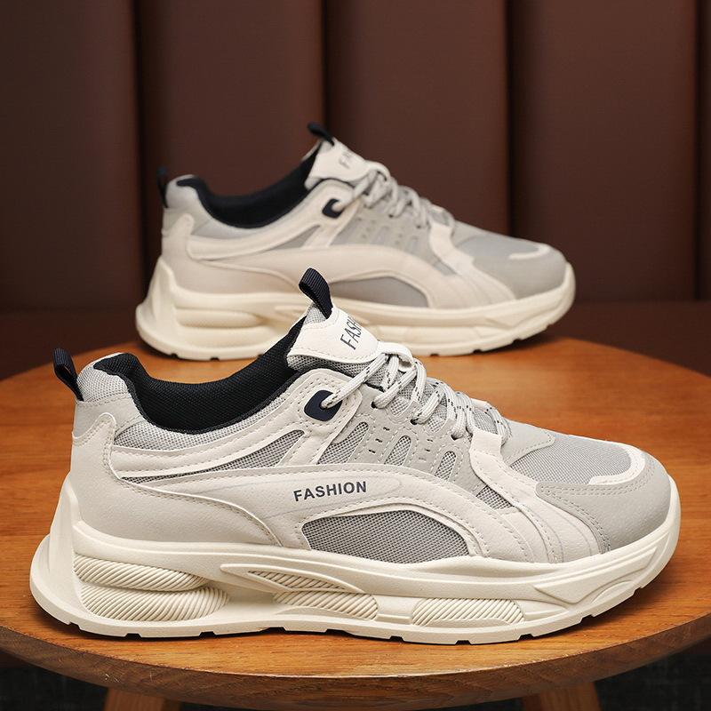 Summer Men's Shoes New Breathable Mesh Shoes Men's Trendy Versatile Thick-soled Sneakers Casual Dad Shoes Men