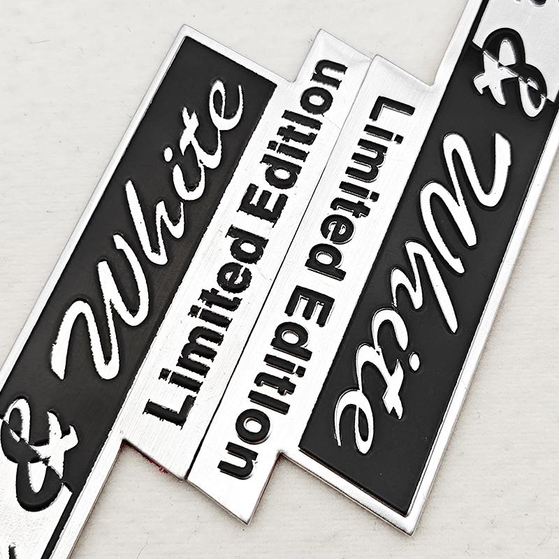 3D Aluminum Logo Black&White Limited Edition Badge Sticker Emblem Decals Auto Universal Accessories