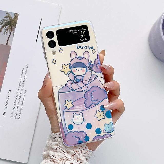 

Чехол с милым мультяшным бокалом для вина и девушкой, космическая планета для Samsung Galaxy Z Flip 4, мягкий чехол Blue Ray для Galaxy Z Flip 3, чехлы For Galaxy Z Flip 3