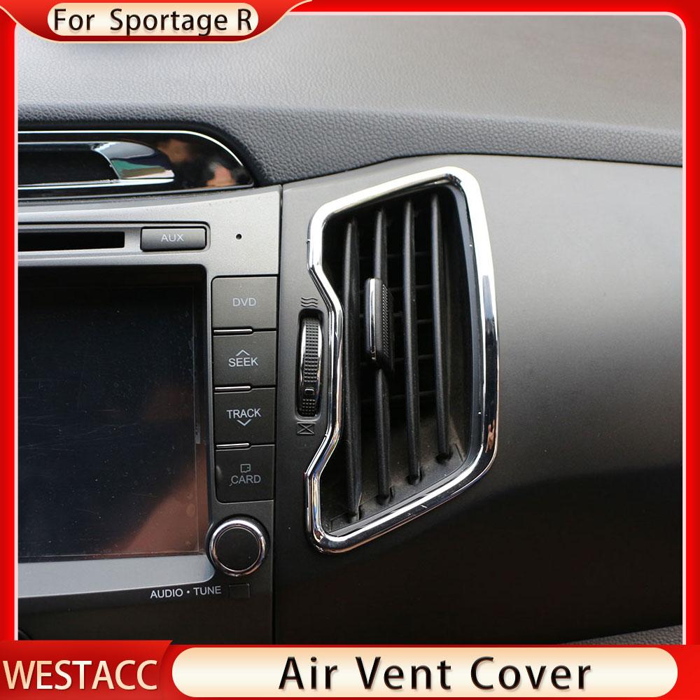 ABS Chrome Air Conditioning A/C Vent Cover Sticker Trim for Kia Sportage R 3 SL LHD 2011 - 2015 Car Interior