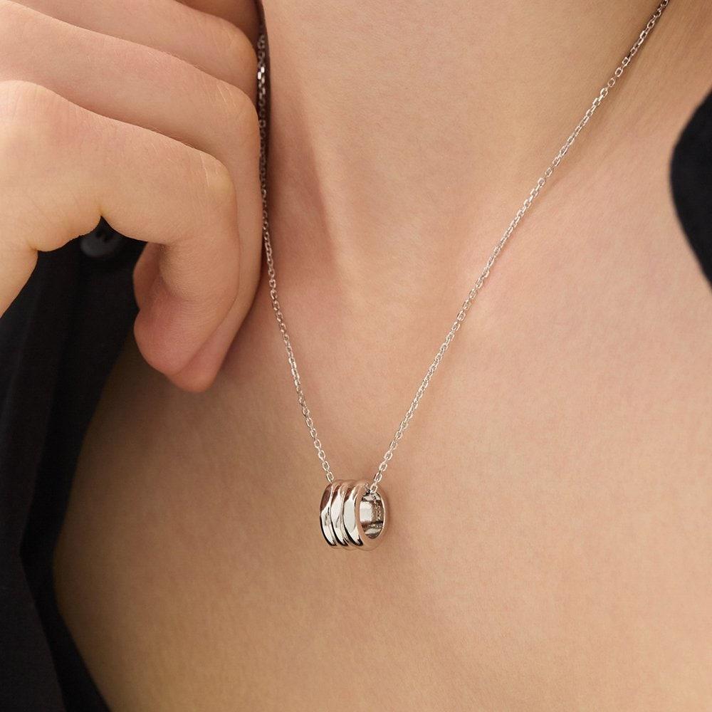 

Triple Silver (W) Cutout Necklace