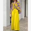 Casual Two Piece Sets Women Loose Casual Print Shirt Tops Loose Pants Two-piece Set