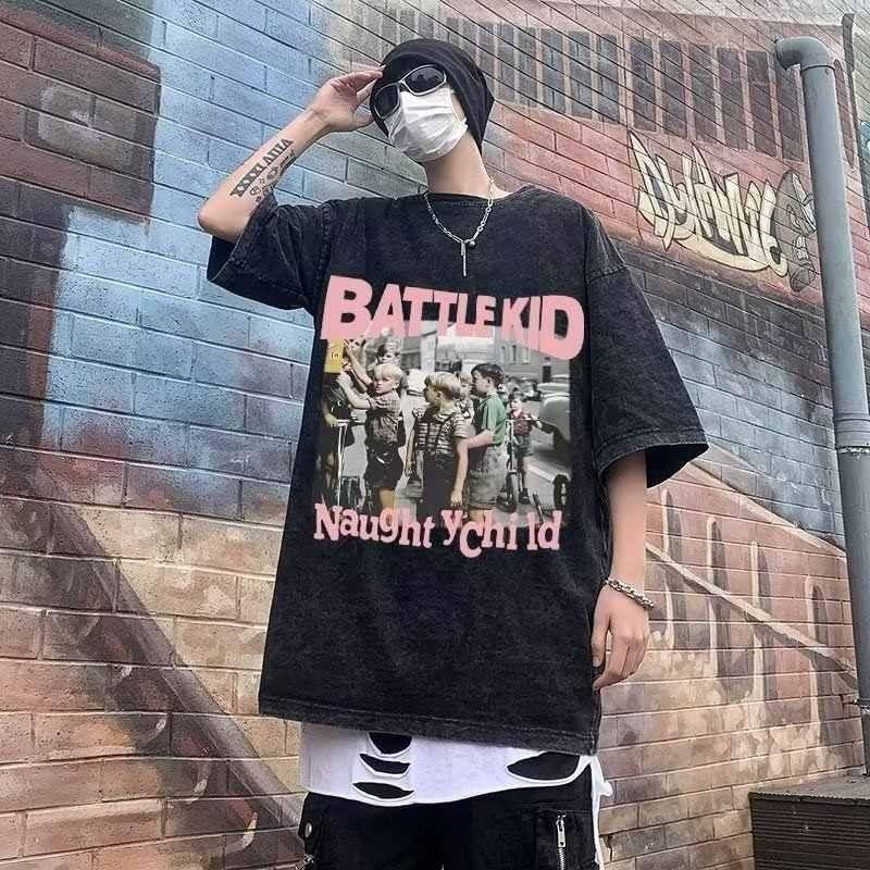 

Летняя потертая футболка в американском стиле, мужская мода, топы с короткими рукавами, футболки с графикой в ​​стиле ретро, ​​уличная одежда в стиле хип-хоп