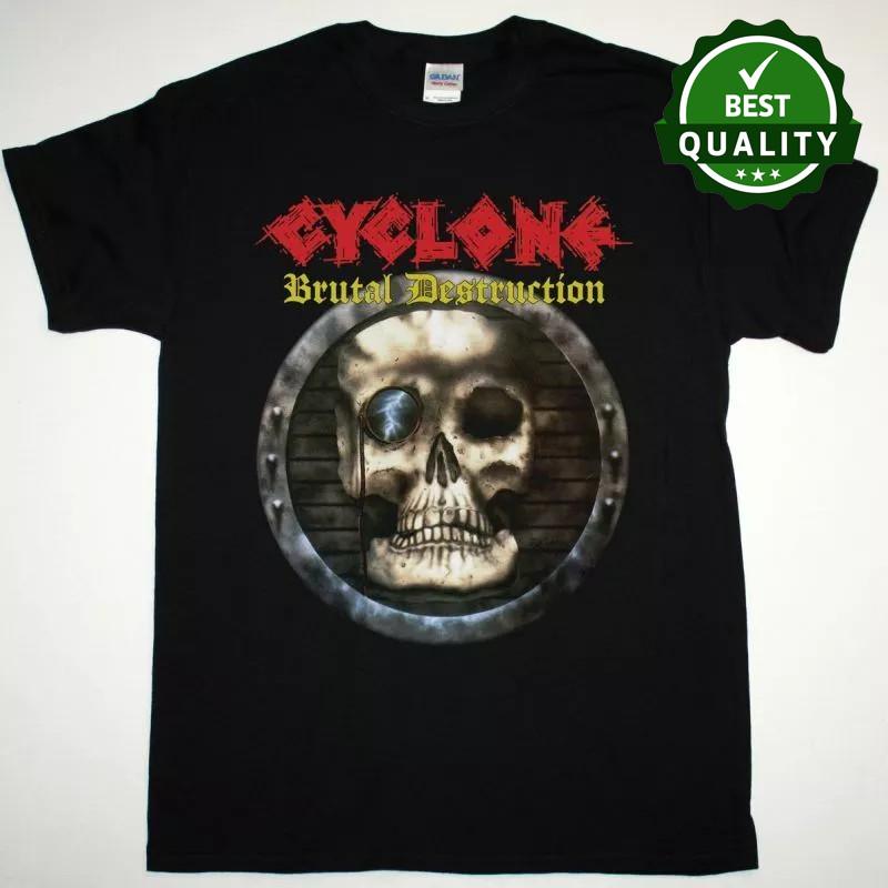 Vtg CYCLONE BRUTAL DESTRUCTION Cotton Black All Size Unisex Shirt L
