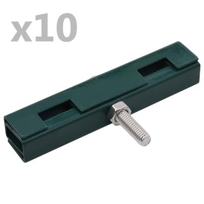 Vidaxl U Connectors for Garden Fencing Panels, 10 Sets, Green