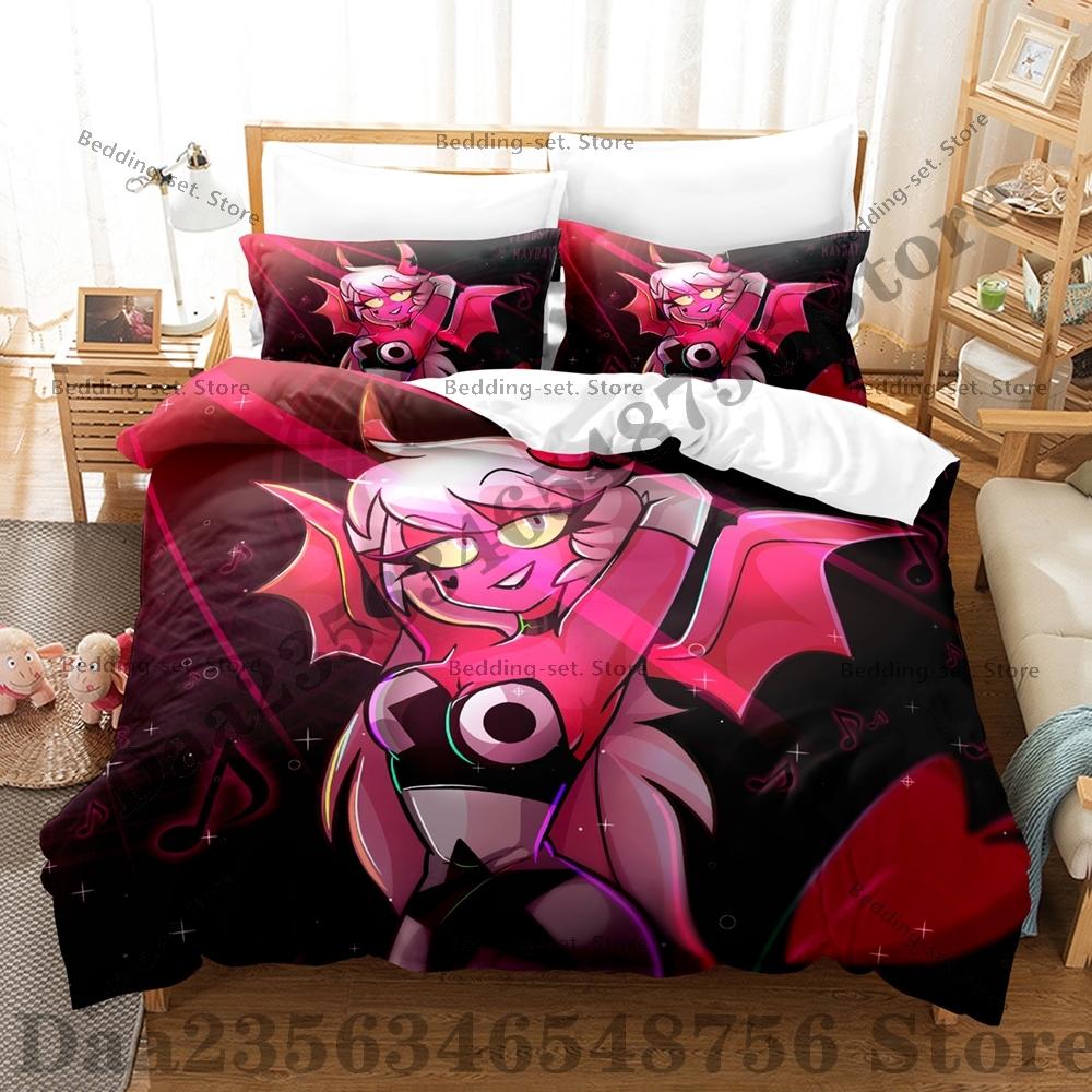 Helluva Boss Bedding Set Single Twin Full Queen King Size Bed Set Adult Bedroom Duvetcover Sets Anime Bed Sheet Set