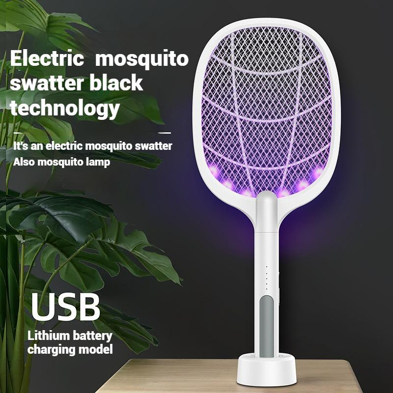 2 In 1 Mosquito Swatter Electric Mosquito Killer Lamp Killer Insect Killer Type-C Rechargeable Mosquito Killer Fly Killer