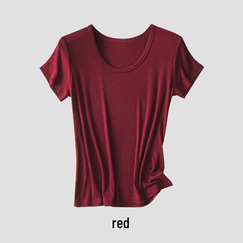 Rong Tai Tencel Wool Ribbed Cooling Slim Fit Tee - Short Sleeve 2026 Medium красный