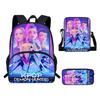 Girls Backpack Primary School Student Backpack Printed Children's Bag Shoulder Bag Pencil Case Three-piece Set