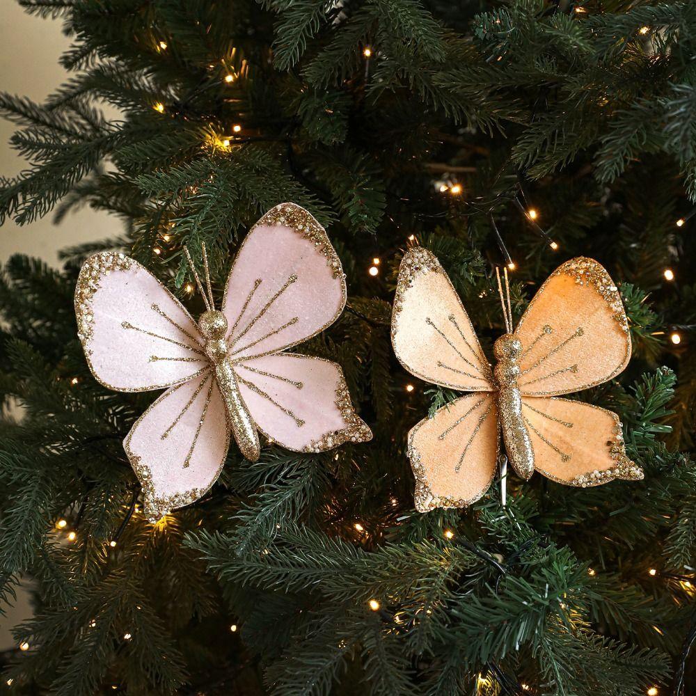 with Clip Christmas Butterfly Pendant Sparkling Holiday Decor  Home Decorations