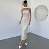 New TikTok hot-selling polka dot slim-fitting bow strap dress