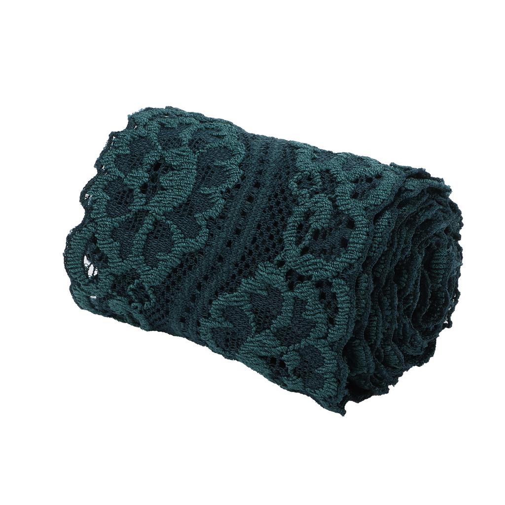 Dark Green Lace Ribbon 10 Yards 2in Wide Stretchy Elastic Comfortable Unique Lace Trim for Decorations Sewing DIY