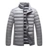 Mens Lightweight Down Jacket Stand Collar Thin Puffer Coat 50g Fill 51-55% White Duck Outdoor