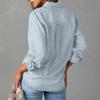 Women's Casual Long-Sleeved Denim Shirt With Pocket