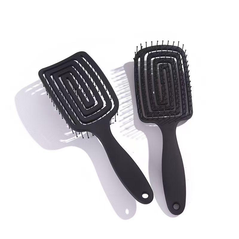 Ribbed Hollow Mosquito Coil Comb: Wet/Dry Dual-Use Massage Fluffy Comb for Home Use