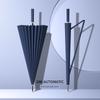 24-Rib Automatic Umbrella, Large Size, Extra-Large, Factory Bulk Straight Handle Long Handle Umbrella, Dual-Use for Sun and Rain, with Logo Printing