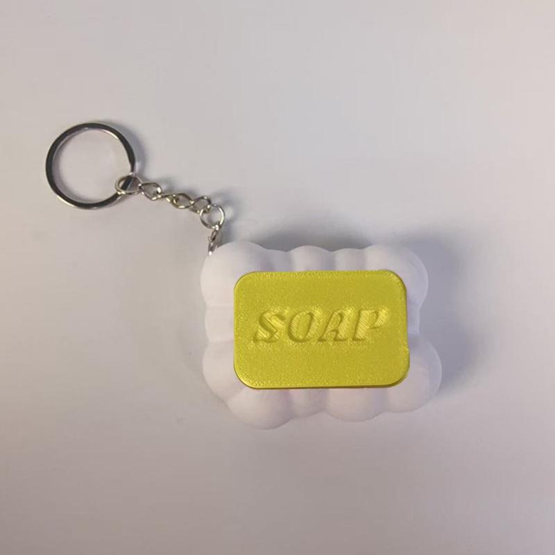 Soap Button Keyboard Fidget Toy 3D Printed Press-Type Finger Clicker Decompression Gadget Portable Bag Pendant Keyring Ornament