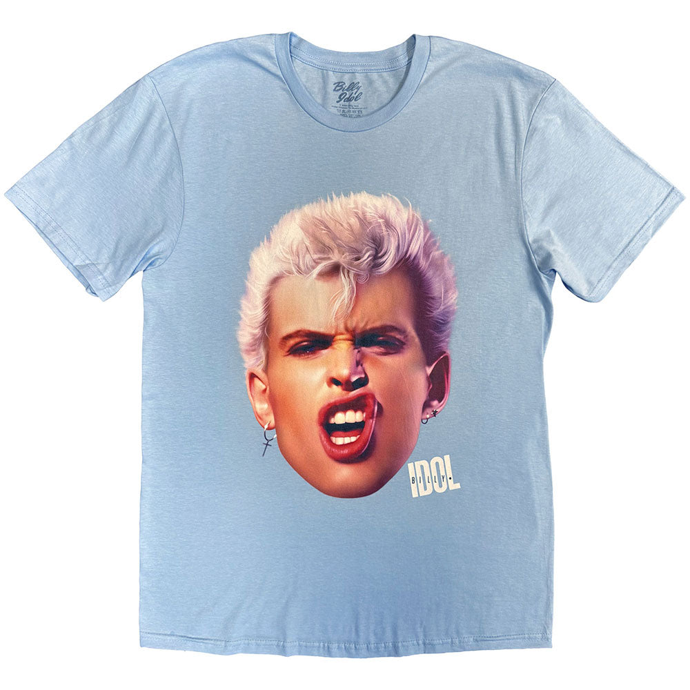 Billy Idol TShirt Lip Curl Blue OFFICIAL NEW XL