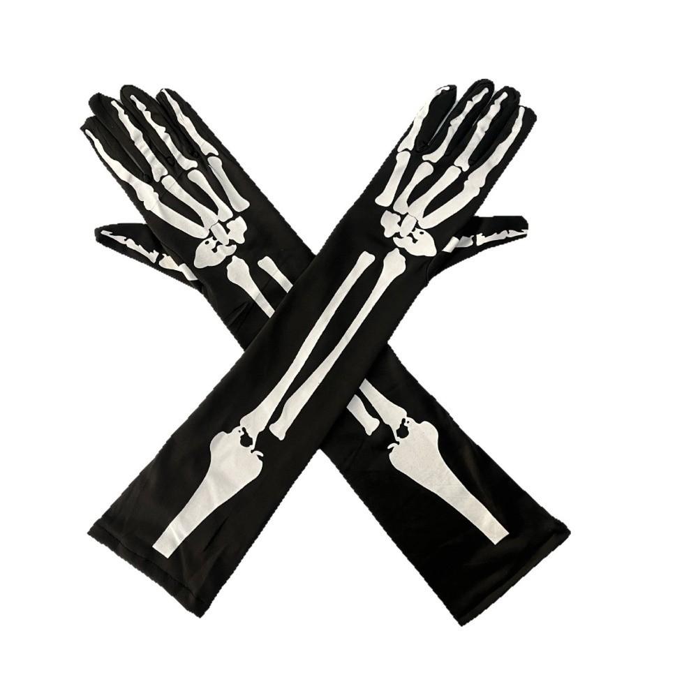 Full Finger Skull Gloves Elastic Cosplay Gloves High Quality Full Finger Costume Role Playing