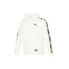 Puma Solid Stripe Letter Logo Print Zip Hoodie Jacket Unisex Outerwear White 539532-93