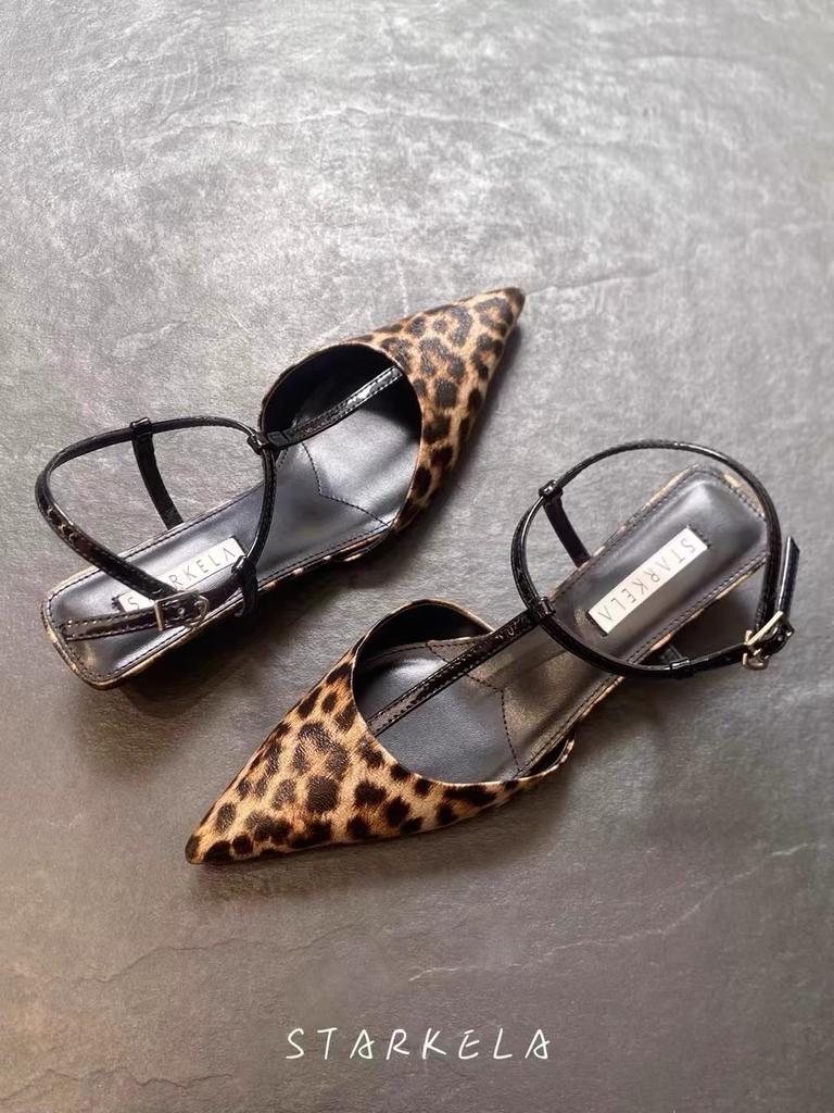 Sandales pointues à talons hauts de niche de style européen et américain pour femmes, talons fins, été, sexy, haut de gamme, imprimé léopard, sandales à talons hauts