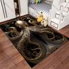 Elegant artistic golden octopus carpet Yoga living room room decor children's crawling mat doormat area rug games mat