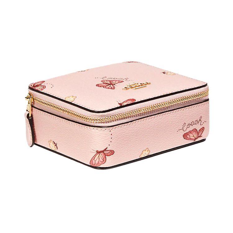 

New COACH Jewelry Bo Leather Makeup Bag Coin Purse Women s Pink C8082G-IMAOM 9.9*8.1*5.1CM