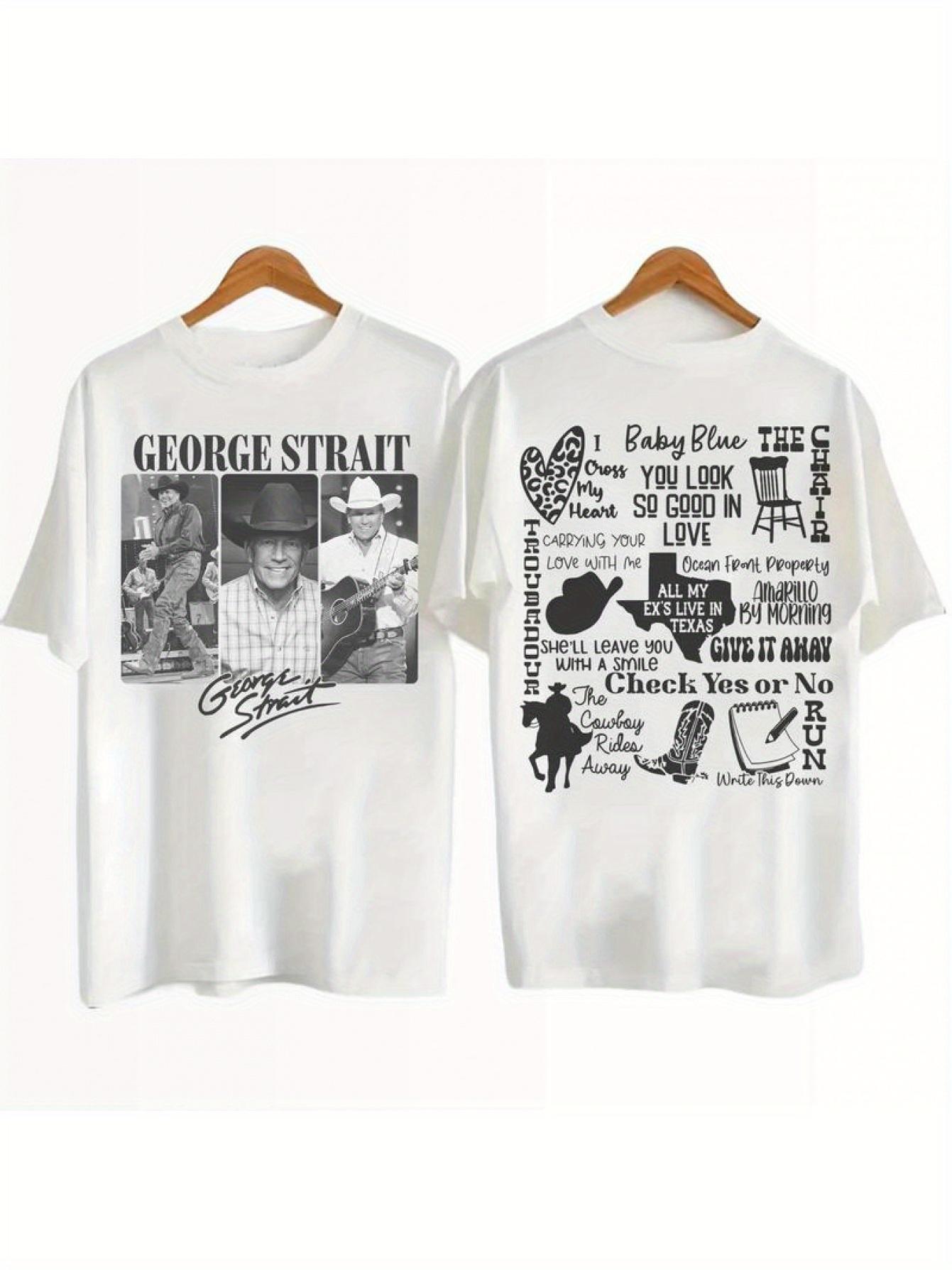 George Strait Vintage Style TShirt  Classic Country Music Icon Graphic Tee with Front George Strait Photos  Signature M