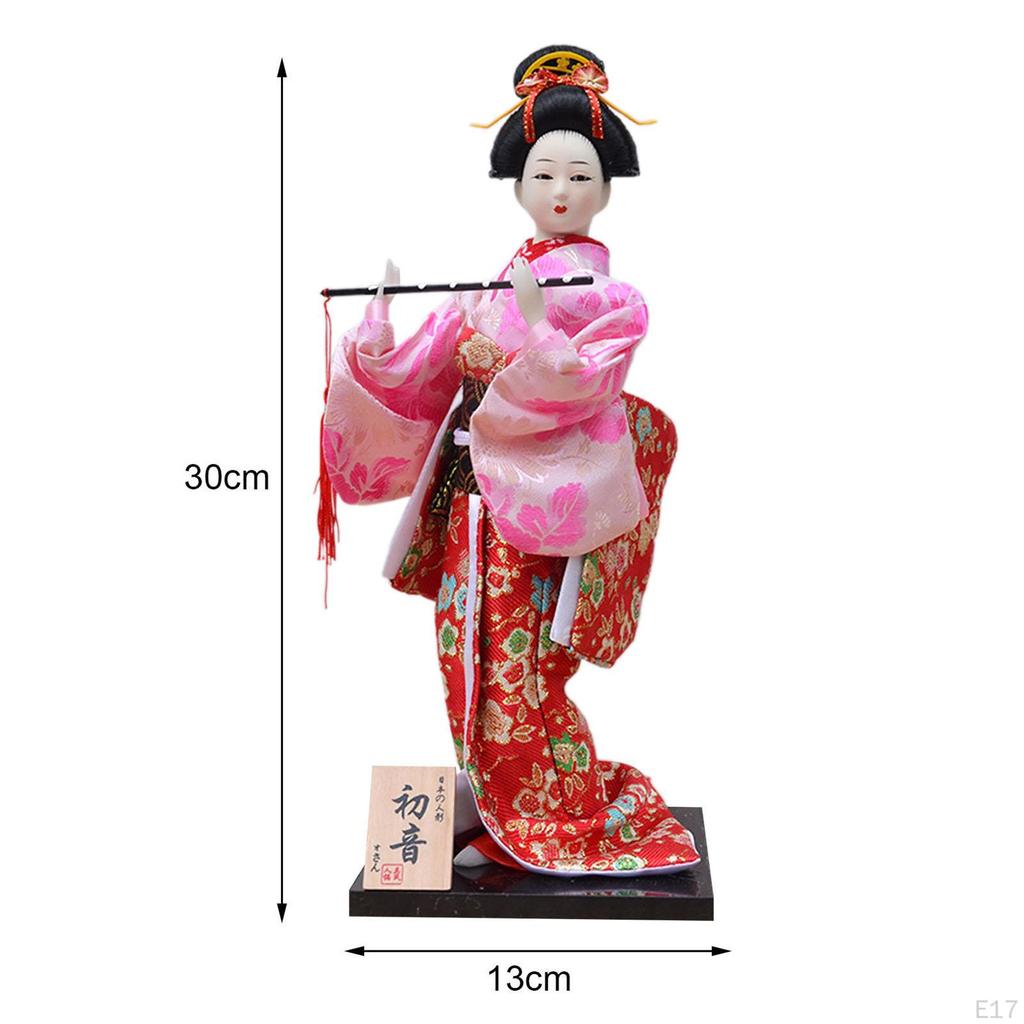 Japanese Kimono Doll Asian Statue Lady Statuette Decorative Collectible Figurine Kabuki for