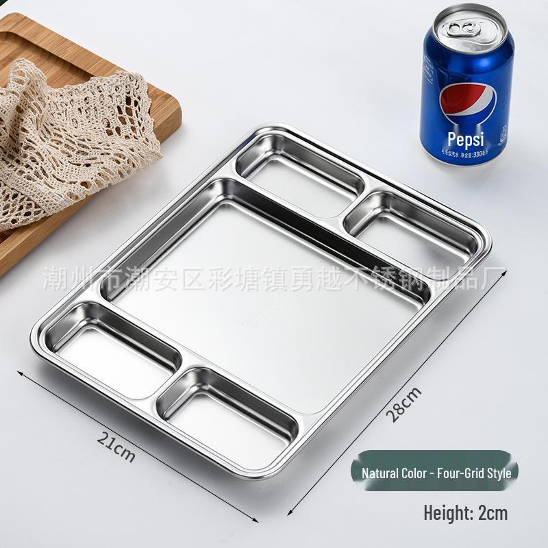 Korean Style 304 Stainless Steel Multi-purpose Compartment Plate