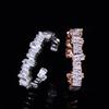 WWJ Baguette-Zirkonia-Set mit verstellbarem Ring und Armreifen