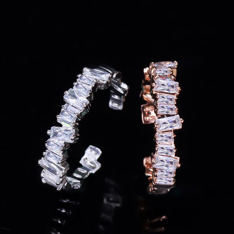 WWJ Baguette-Zirkonia-Set mit verstellbarem Ring und Armreifen