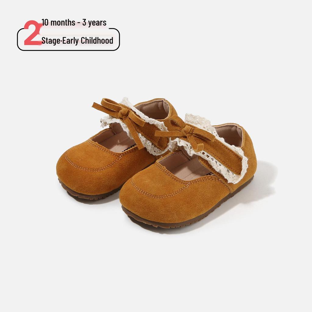 Frühling 2026 Baby Mädchen Schleife Weiche Sohle Leder Lauflernschuhe - Prinzessinnen Ballerinas