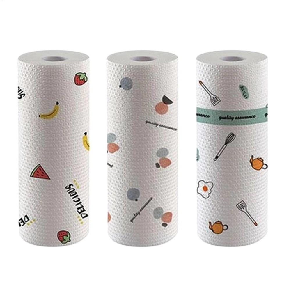 1Roll/30/50/100Sheets Thickened Dish Cleaning Cloth Disposable Lazy Cleaning Rags Home Cleaning