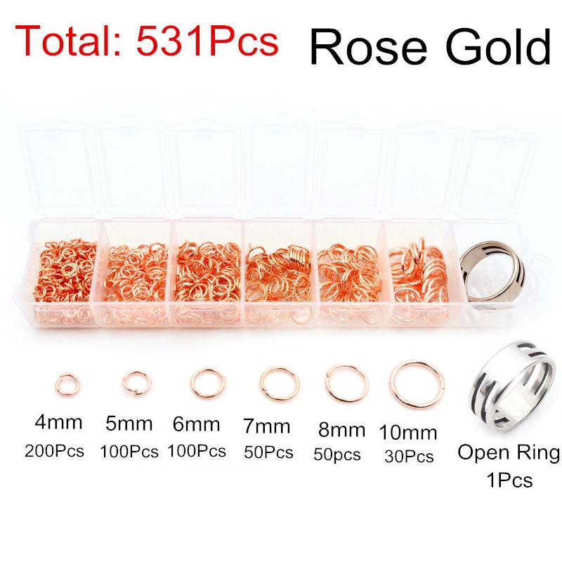 One Set Box 3 4 5 6 7 8 10mm Bronze Gold Silver Palted Open Jump Rings Split Rings Link Loop For DIY Jewelry Making Findings