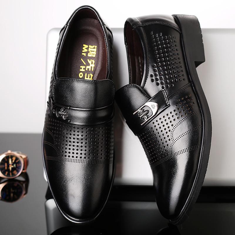 

Модные новые летние туфли 2024 года, мужские сандалии из натуральной кожи, высококачественная британская брендовая обувь, мужские сандалии 779 10 чёрный