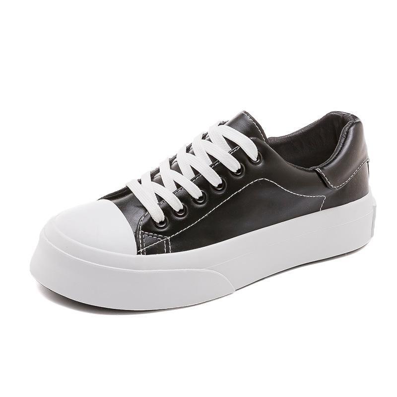 

Autumn new thick-soled heightening shoes cute big head shoes student casual little white shoes board shoes women 40 чёрный