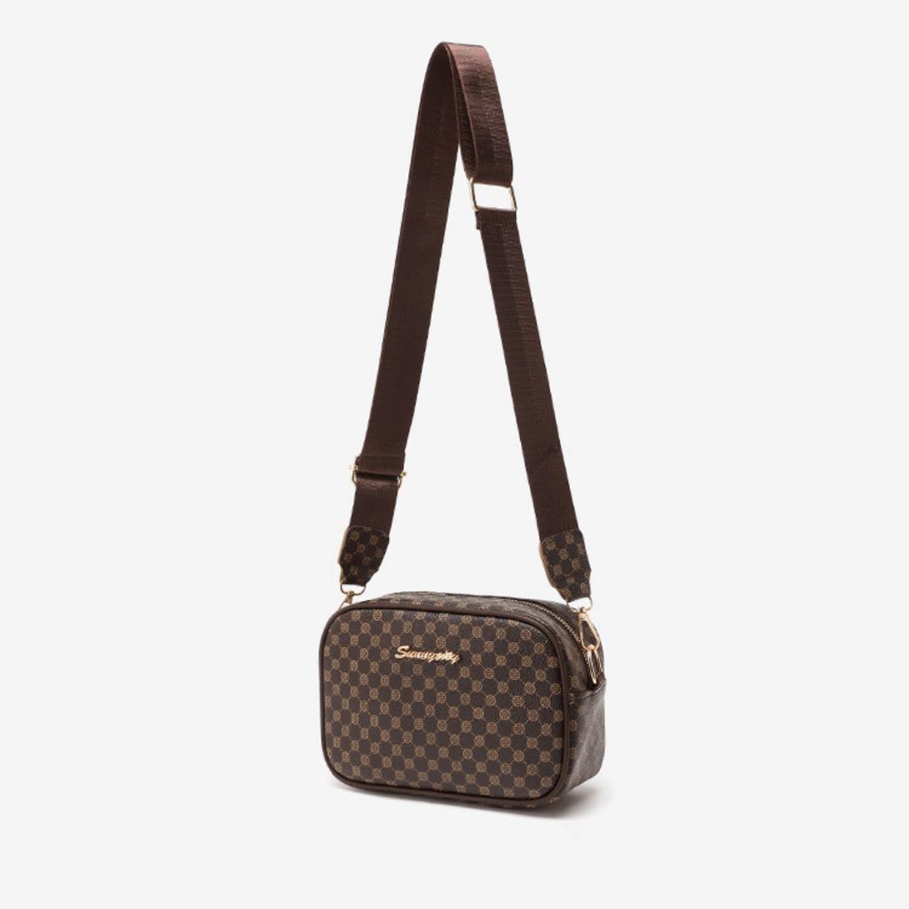 Retro Umhängetasche für Handy, klassische kleine quadratische Tasche, eleganter breiter Schultergurt, kombiniert mit Mini-Münzbörse, neu