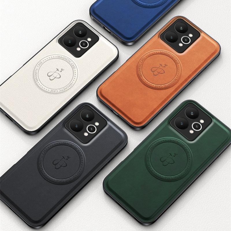 Wireless Charging Magnetic Case for Realme 15 Pro 5G Protective Cover PU Leather Hard Back Shell Coque Funda