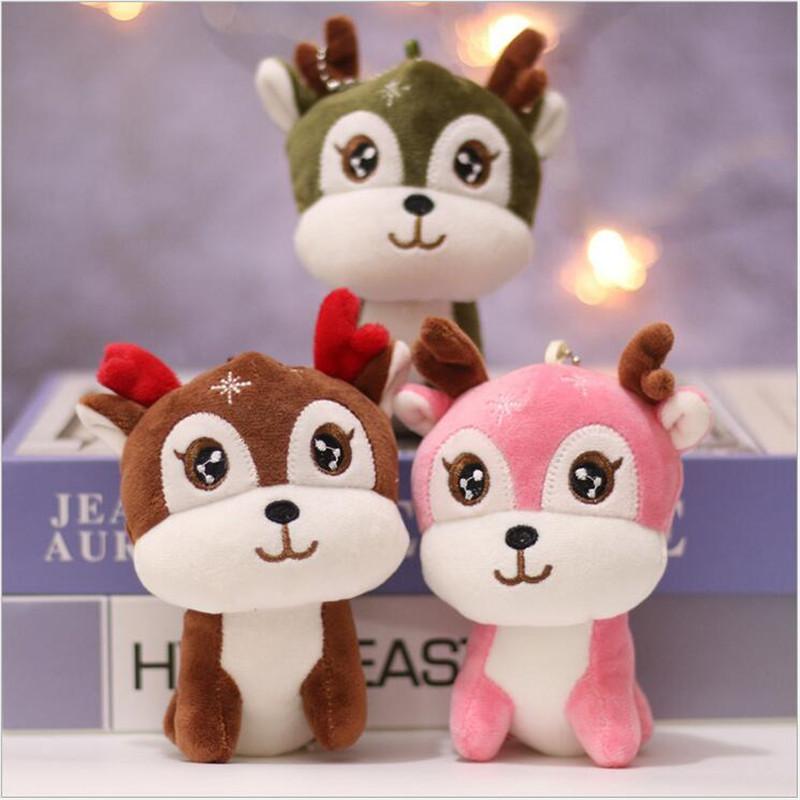 Cute Giraffe Plush Toy Pendant Soft Deer Stuffed Cartoon Animals Doll Baby Kids Toys Christmas Birthday Colorful Gifts 12CM