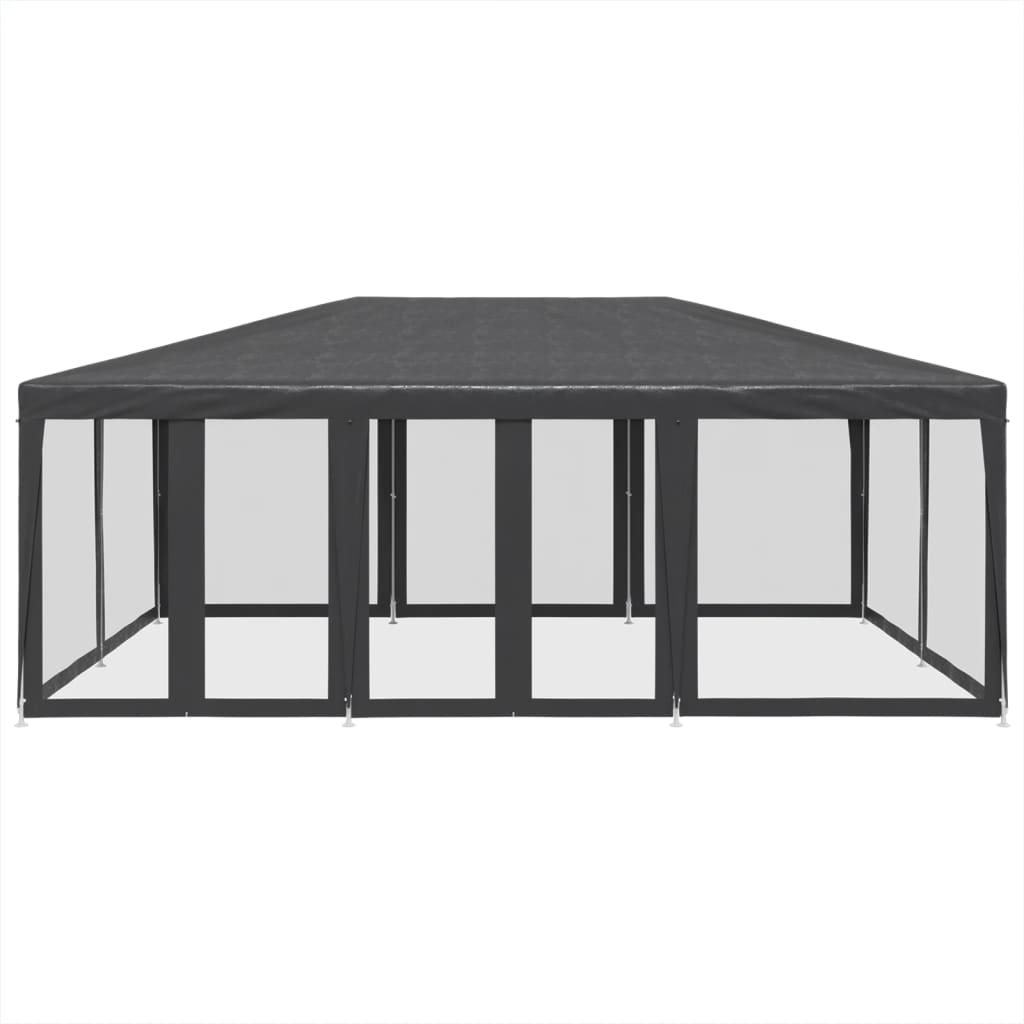 vidaXL Partyzelt mit 10 Mesh-Seitenteilen Anthrazit 6x4 m HDPE