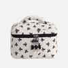 WTEMPO Elegant Bow Printed Makeup Bags Large Capacity High-end Women's Nail Care Handbags Travel Cosmetics Storage Bags Double Head Zipper Purses