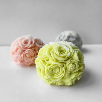 DIY Rose Flower Ball Silicone Candle Mold Scented Plaster Epoxy Resin Ornament Molds Handmade Soap Candle Making Supplies