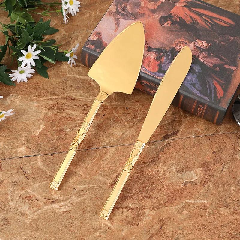 2Pcs Wedding Cake Knife and Shovel Pizza Bread Knife Wedding Supplies Cake Knife Triangle Bread Shovel Baking Tools
