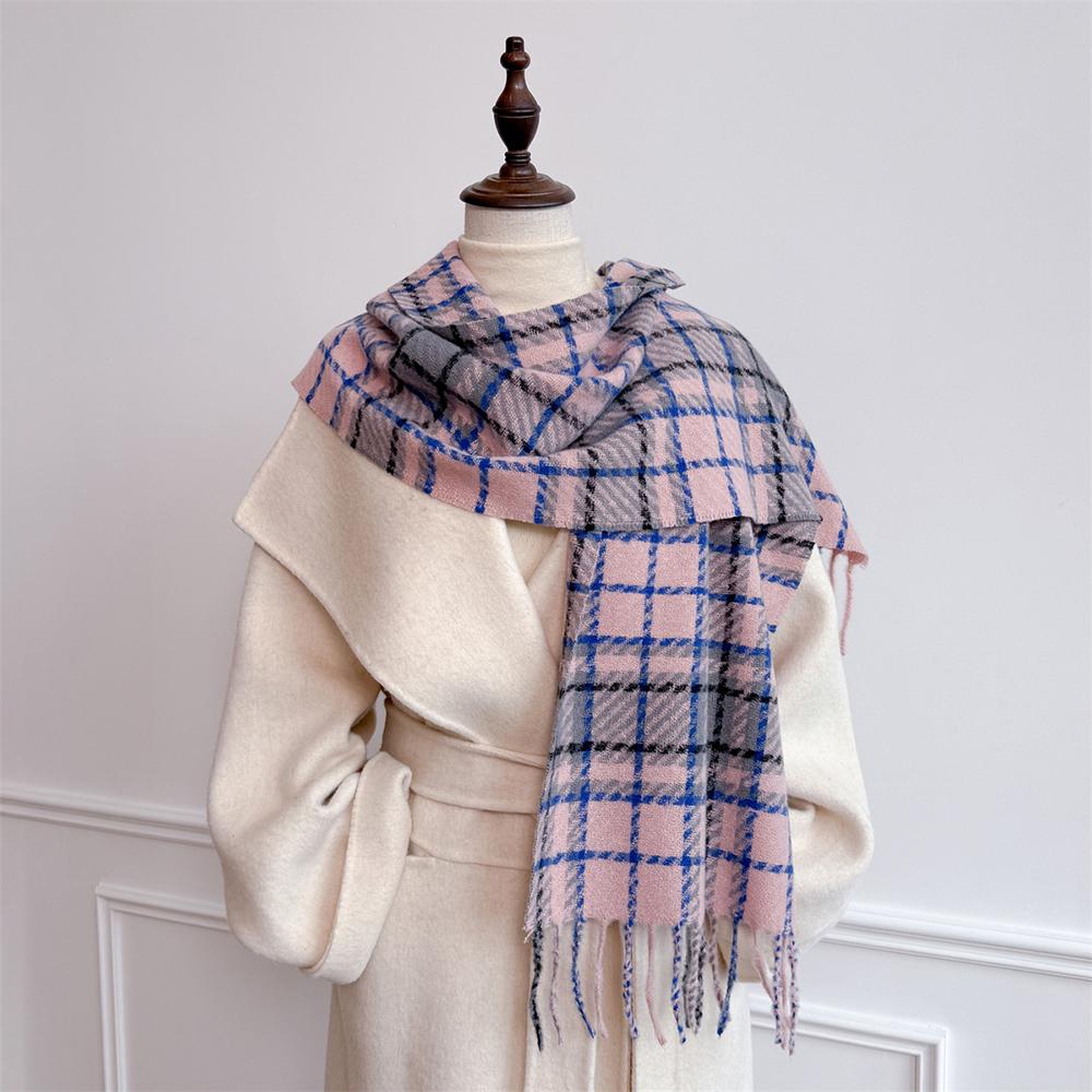 Scarf Women's Winter With Classic Plaid Thicken Student Long Shawl Lovers Neck Thicken Warm Neckerchief Bufanda Tassel
