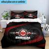 Flaming Heart Frankfurt Emblem 3PCS Bedding set,Ideal for1pc Duvet Cover And 2pcs Pillowcases Perfect for Christmas gift,Ideal for Bedroom, Dormitory