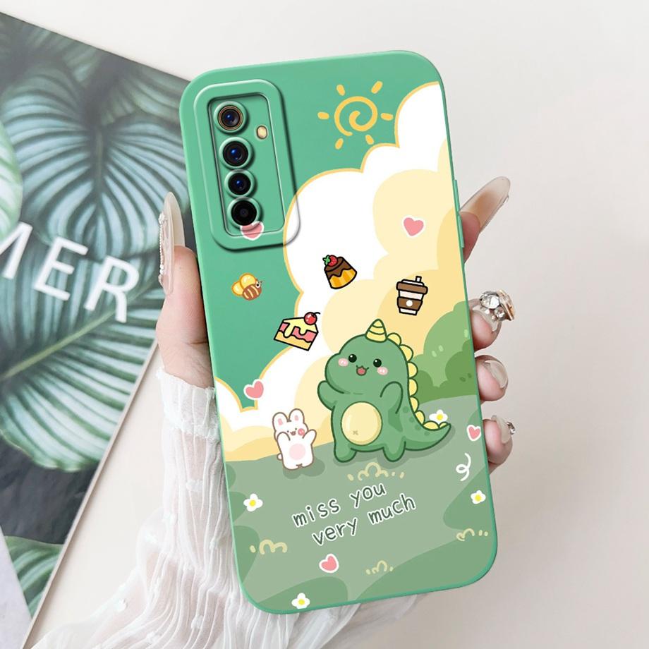Coole Zachte Siliconen Hoesje Voor Realme 6 Pro / Realme6 Telefoonhoesje Vloeibare Siliconen Cover Voor RMX2001 RMX2061 RMX2063 Konijn Panda