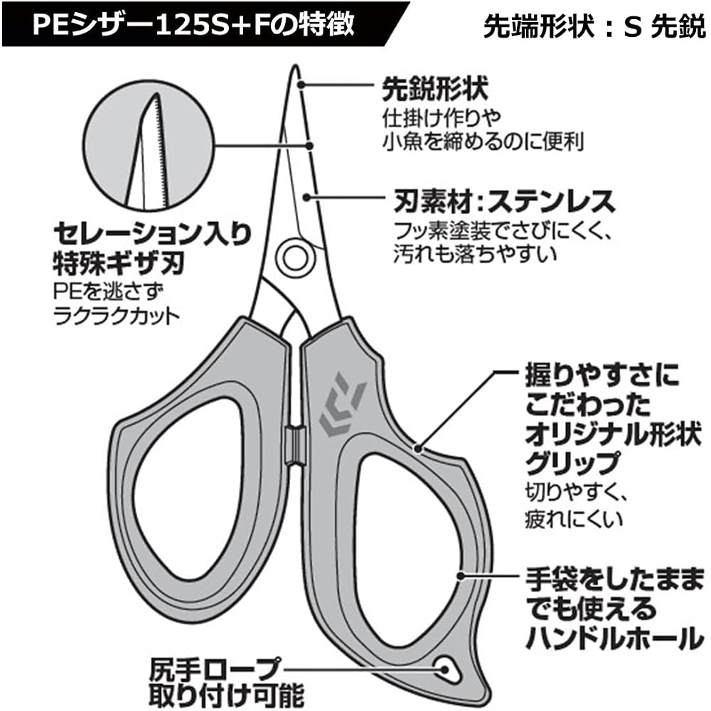 Daiwa PE Scissors 125H+F Navy Color Durable Fishing Tool
